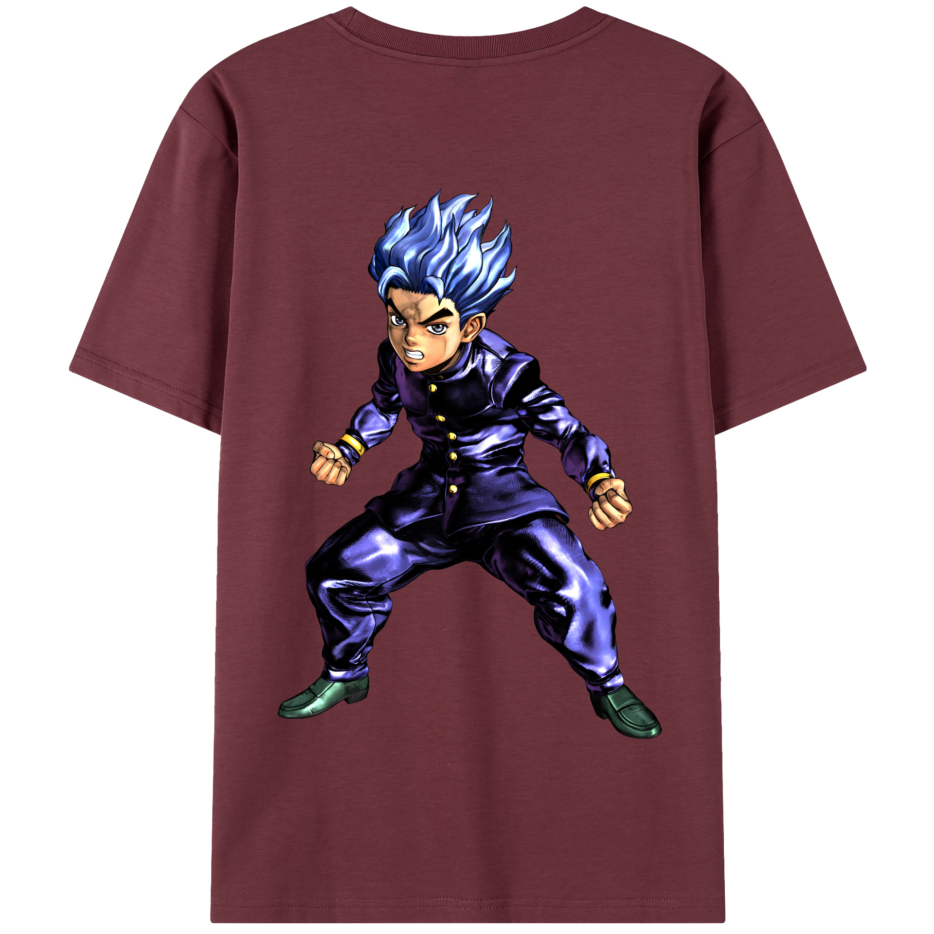 （画像用） ジョジョの奇妙な冒険 広瀨康一 JoJo's Bizarre Adventure Hirose Koichi 綿100％半袖Tシャツ（背面プリント）